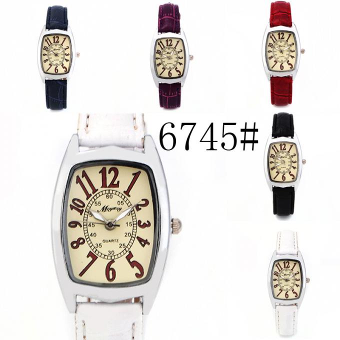 Mode-Legierungs-Uhrgehäuse-Leder-Frauen-Uhr der Frauen-WJ-8413